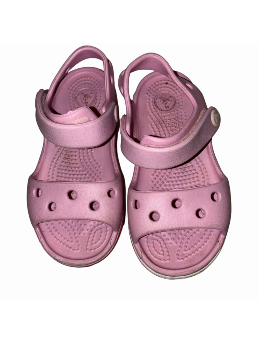 Girls Crocs Sandals Size 8 Toddler Pink White